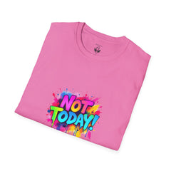 Colorful 'Not Today' Unisex Softstyle T-Shirt, Casual Tee, Statement Shirt, Funny Gift, Everyday Wear, Graphic Print Shirt