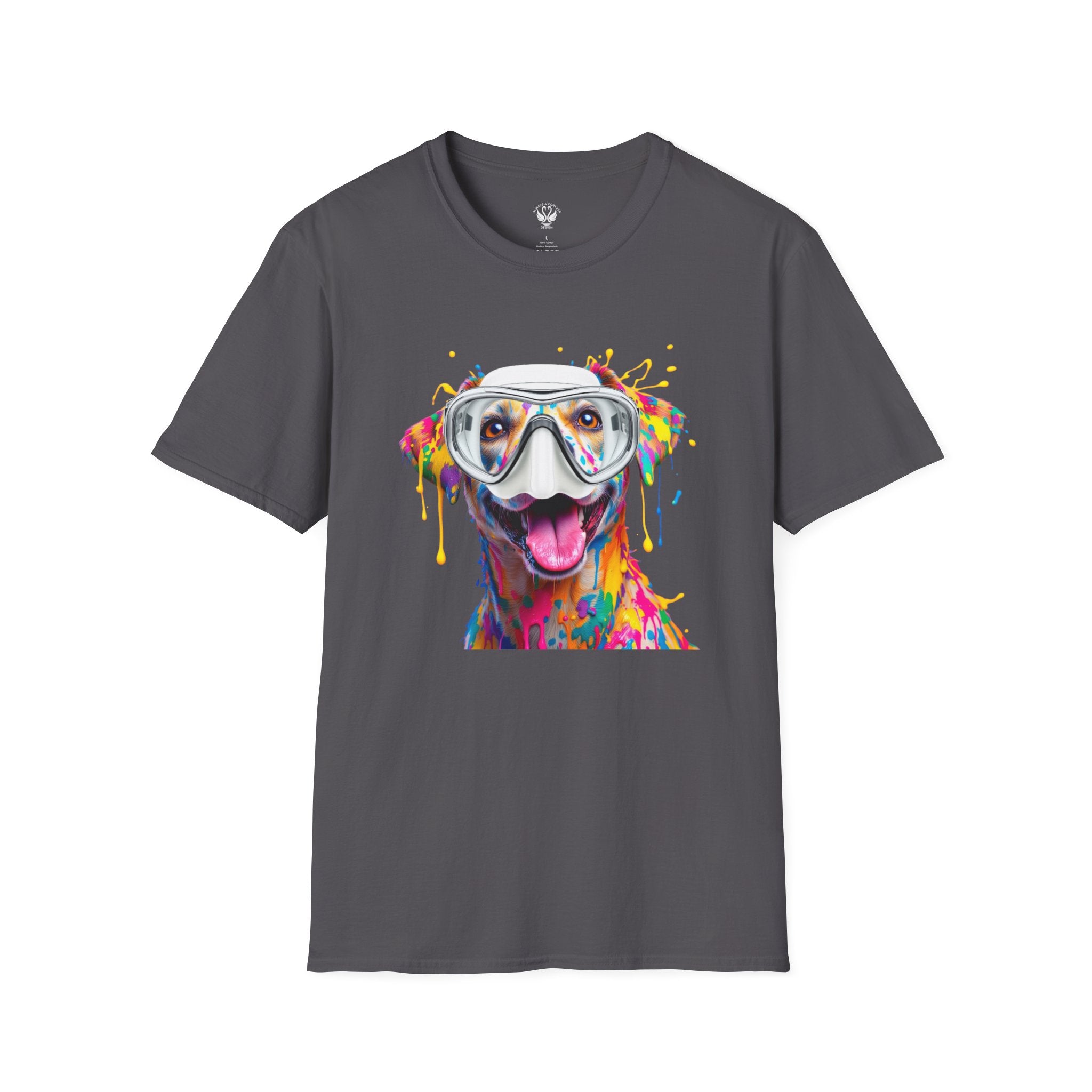 Vibrant Dog Art Unisex T-Shirt – Cute Pet Lover Gift, Animal Artwork Tee, Colorful Dog Graphic Top, Unique Gift for Dog Owners
