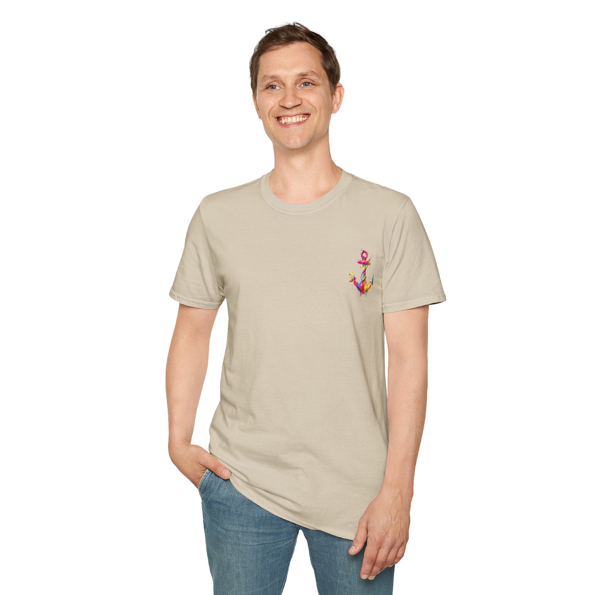 Colorful Anchor Design Unisex T-Shirt, Casual Tee, Nautical Gift, Beachwear, Summer Fashion, Gift for Sailors