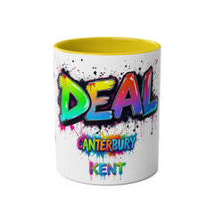 Colorful Graffiti Coffee Mug - 11oz Two-Tone "DEAL Canterbury"