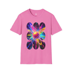 Colorful Atom Graphic T-Shirt, Unisex Casual Tee, Astronaut Art, Space Lover Gift, Festival Wear, Cosmic Vibes