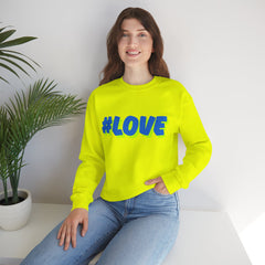 #Love Unisex Heavy Blend™ Crewneck Sweatshirt - Cozy Gift for Friends, Valentine's Day, Casual Wear, Gift for Her, Everyday Comfort