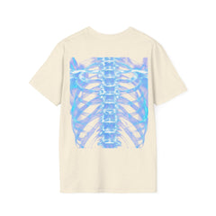 Iridescent Skeleton Tee - Unisex Softstyle T-Shirt, Graphic Tee, Trendy Wear, Halloween Costume, Edgy Fashion, Unique Gift