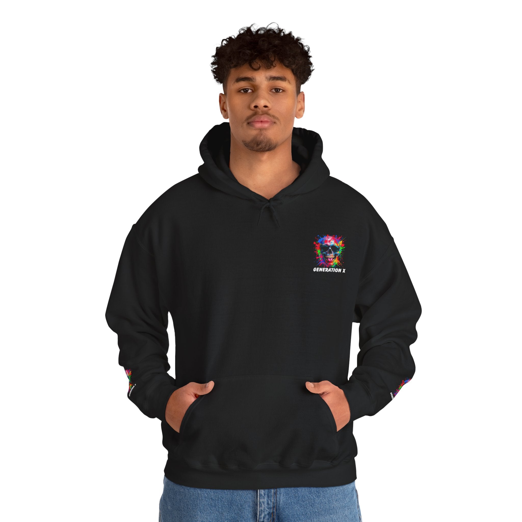 Colorful Retro Skull Hoodie, Unisex Heavy Blend Sweatshirt, Gift for Birthday, Casual Wear, Vintage Style