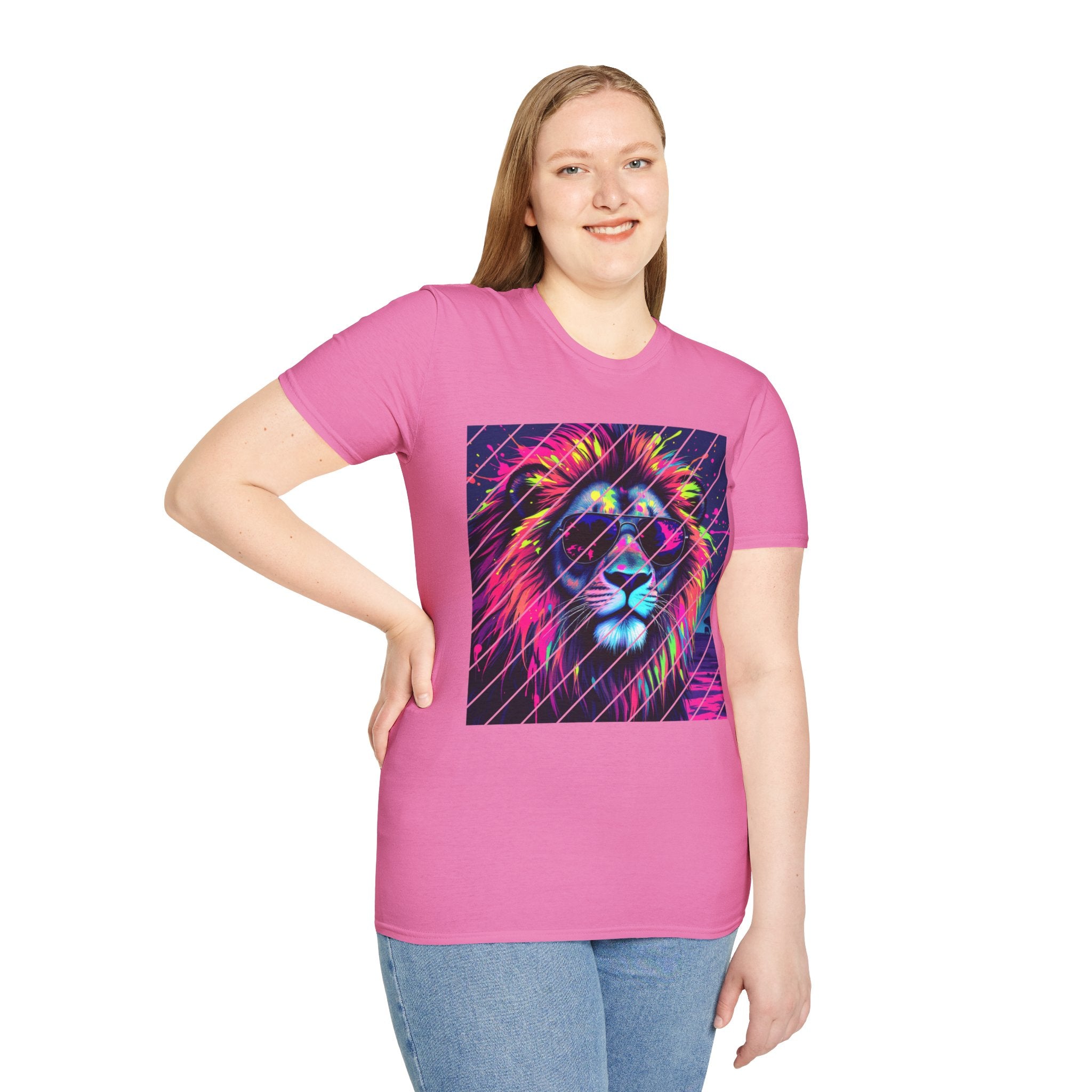 Vibrant Lion Graphic T-Shirt, Colorful Unisex Tee, Gift for Animal Lovers, Trendy Casual Wear, Perfect for Birthdays and Celebrations