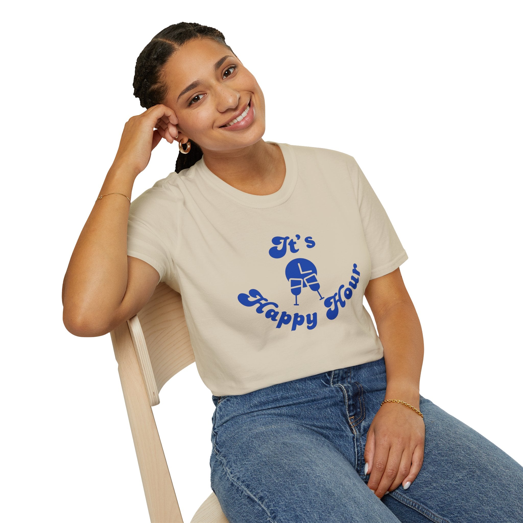 Unisex Happy Hour T-Shirt, Perfect for Parties, Casual Outings, Gifts, and Celebrations