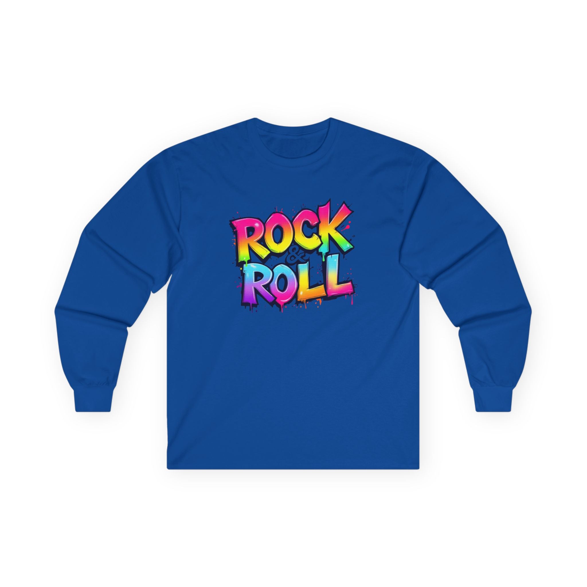 Rock & Roll Unisex Long Sleeve Tee - Vibrant Graffiti Design for Music Lovers