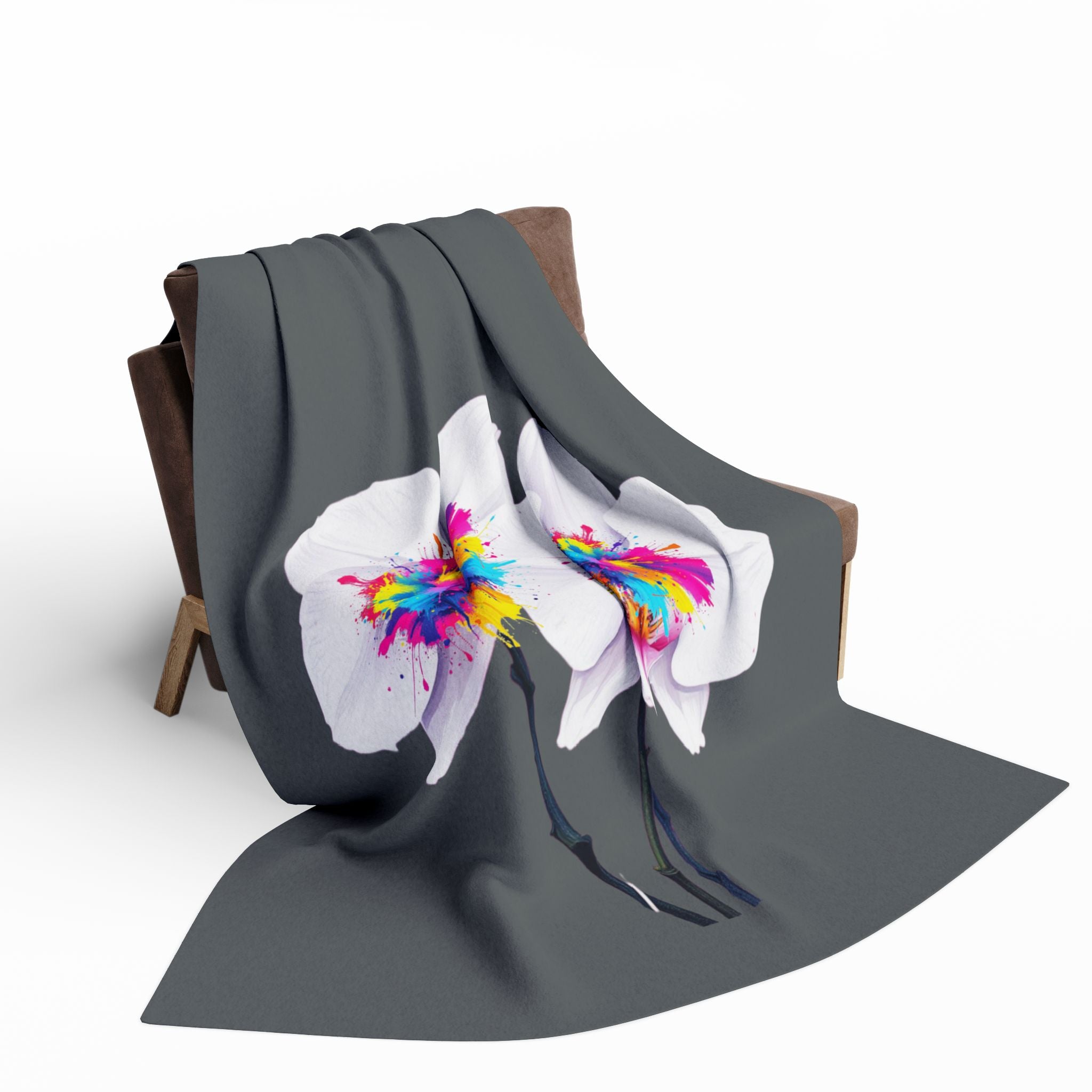 Vibrant Floral Arctic Fleece Blanket, Cozy Throw for Home, Boho Decor, Gift for Her, Colorful Bedspread for Relaxation