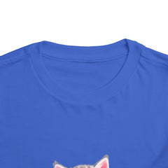 Cute Cat Toddler Tee - Whimsical Graphic Short Sleeve Shirt for Kids
