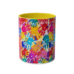 Vibrant Handprint Coffee Mug - 11oz Colorful Gift for Kids & Families