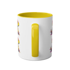 Colorful Dinosaur Two-Tone Coffee Mug - Cute 11oz Mug for Kids & Dino Lovers