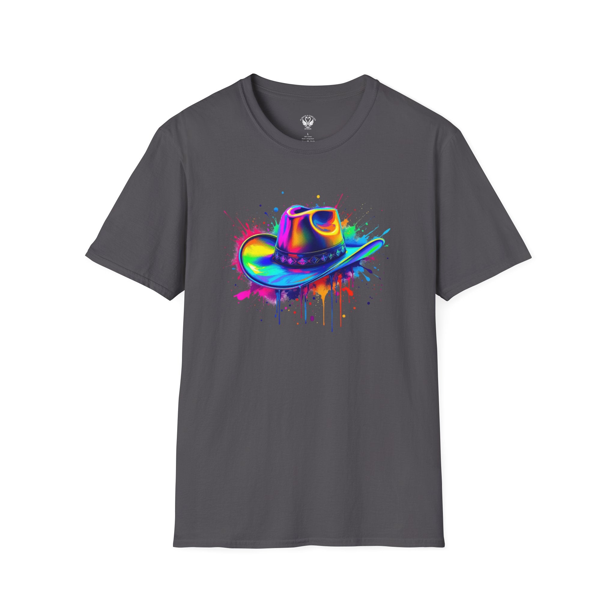 Colourful Cowboy Hat Unisex T-Shirt, Fun Graphic Tee, Festival Wear, Summer Celebration Shirt, LGBTQ Pride Apparel, Gift for Friends