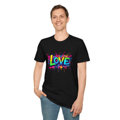Colorful Love Unisex T-Shirt, Casual Wear, Gift for Him/Her, Valentine's Day, Family Reunion, Streetwear