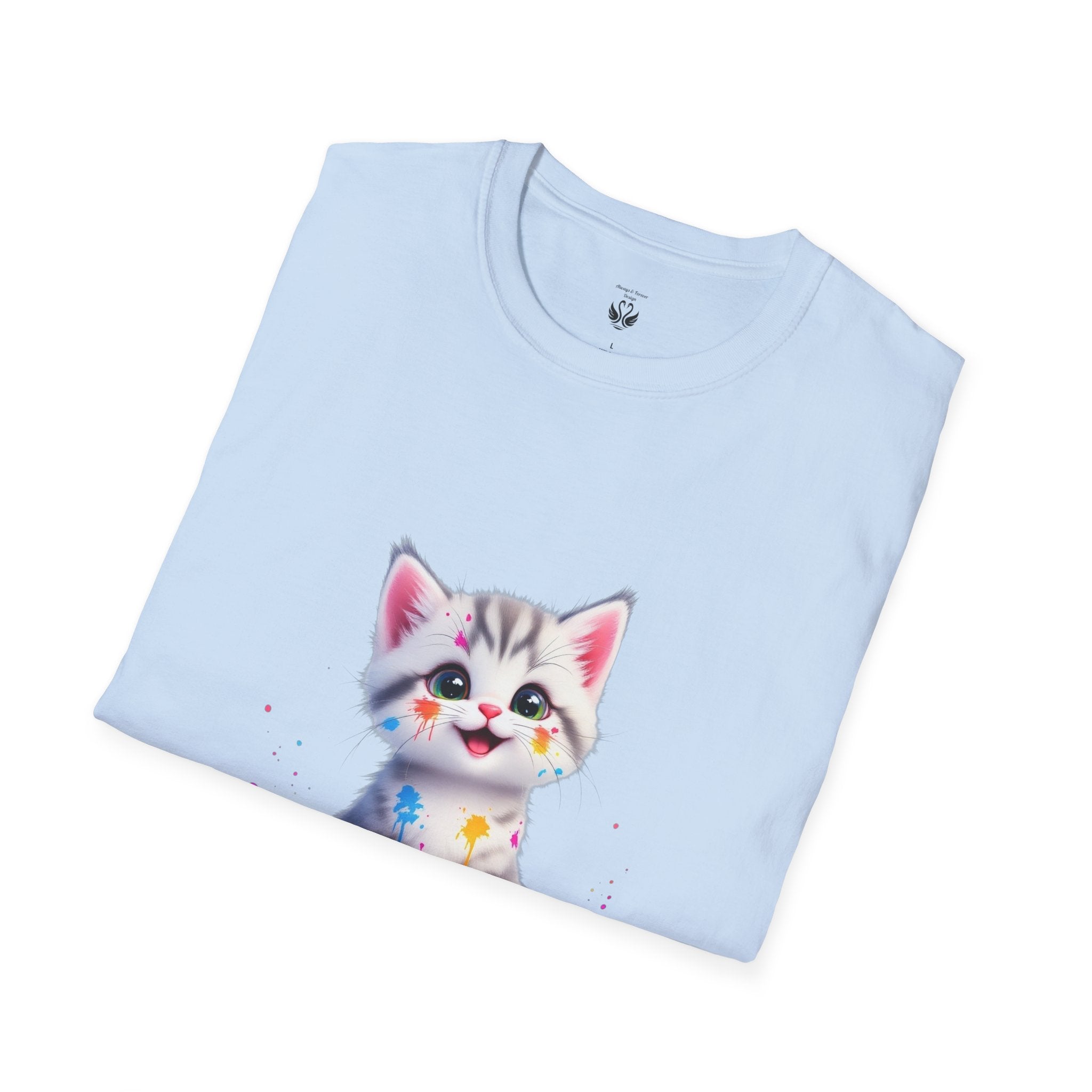 Cute Kitten Unisex Softstyle T-Shirt | Adorable Cat Tee for Animal Lovers, Gift for Birthdays, Pet Lovers, Fun Fashion, Everyday Wear