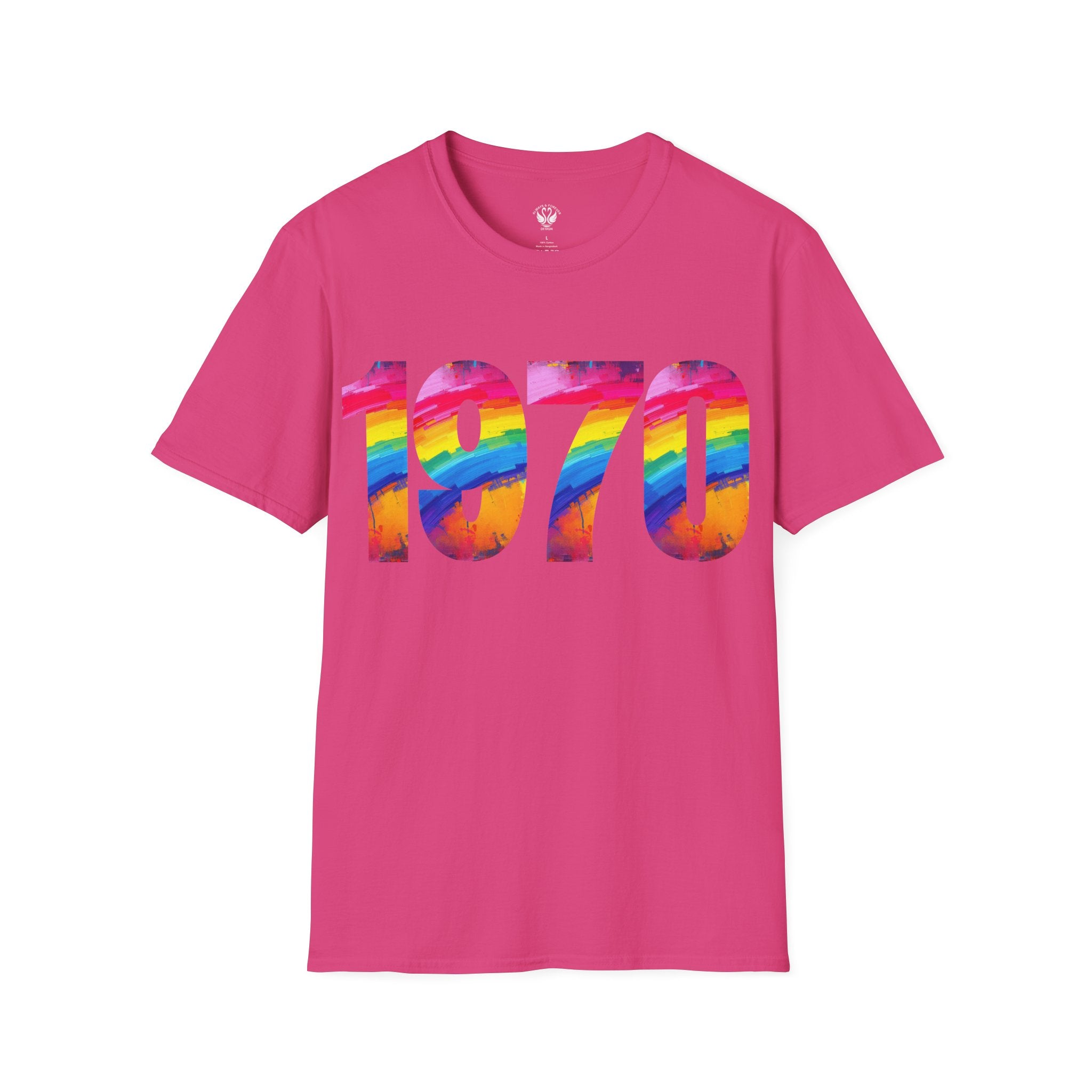 Retro 1970 Rainbow Unisex T-Shirt, Vintage Graphic Tee, LGBTQ Pride Apparel, Casual Streetwear, Gift Idea for Birthdays