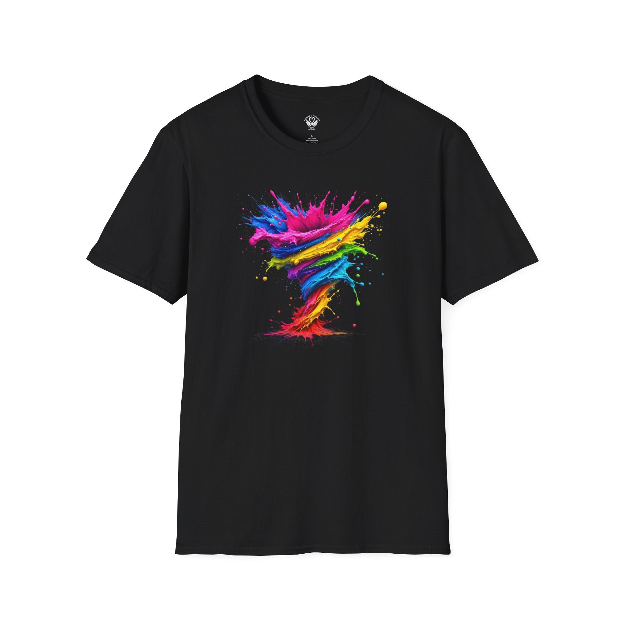 Vibrant Splash Art Tee, Colorful Unisex T-Shirt, Fun Graphic Tee, Summer Festival Top, Gift for Art Lovers, Casual Everyday Wear