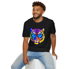 Colorful Tiger Graphic T-Shirt, Fun Apparel, Gift for Animal Lovers, Casual Wear, Summer Fashion, Festival Outfit