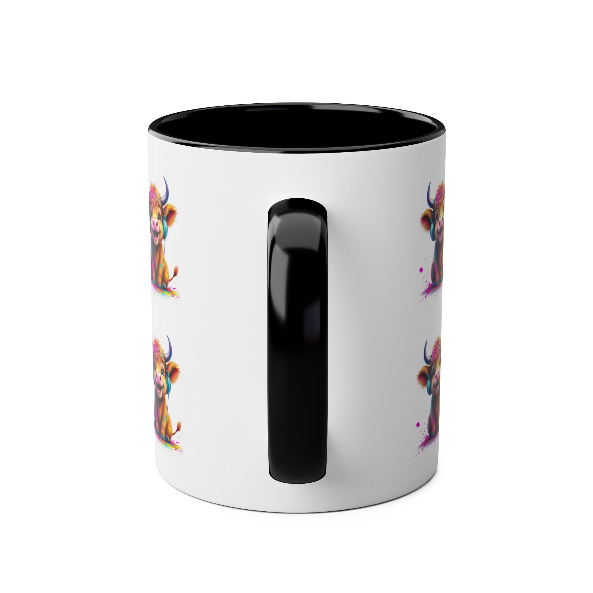 Playful Highland Cow Mug, Cute Coffee Cup for Animal Lovers, Gift for Birthdays, Cow Decor, Fun Kitchenware, Colorful Drinkware