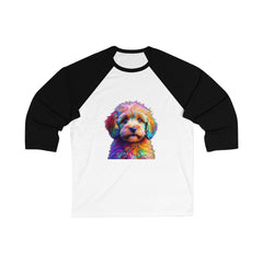 Colorful Dog Lover's Baseball Tee, Pet Lover Gift, Unique Graphic Shirt, Casual Wear, Birthday Gift, Animal Lover Apparel