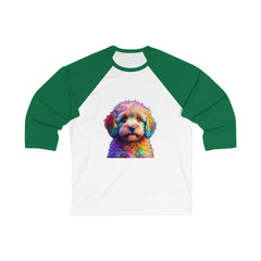 Colorful Dog Lover's Baseball Tee, Pet Lover Gift, Unique Graphic Shirt, Casual Wear, Birthday Gift, Animal Lover Apparel