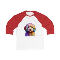 Colorful Dog Lover's Baseball Tee, Pet Lover Gift, Unique Graphic Shirt, Casual Wear, Birthday Gift, Animal Lover Apparel