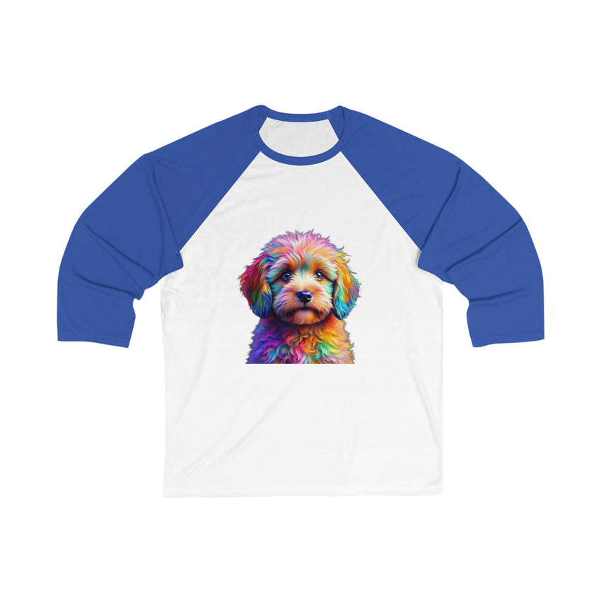 Colorful Dog Lover's Baseball Tee, Pet Lover Gift, Unique Graphic Shirt, Casual Wear, Birthday Gift, Animal Lover Apparel