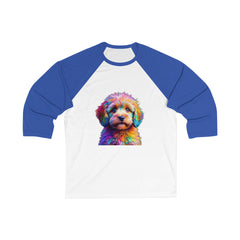 Colorful Dog Lover's Baseball Tee, Pet Lover Gift, Unique Graphic Shirt, Casual Wear, Birthday Gift, Animal Lover Apparel