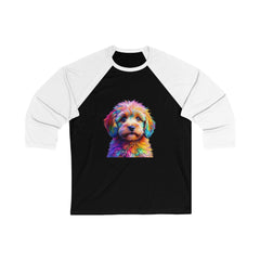 Colorful Dog Lover's Baseball Tee, Pet Lover Gift, Unique Graphic Shirt, Casual Wear, Birthday Gift, Animal Lover Apparel