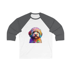 Colorful Dog Lover's Baseball Tee, Pet Lover Gift, Unique Graphic Shirt, Casual Wear, Birthday Gift, Animal Lover Apparel