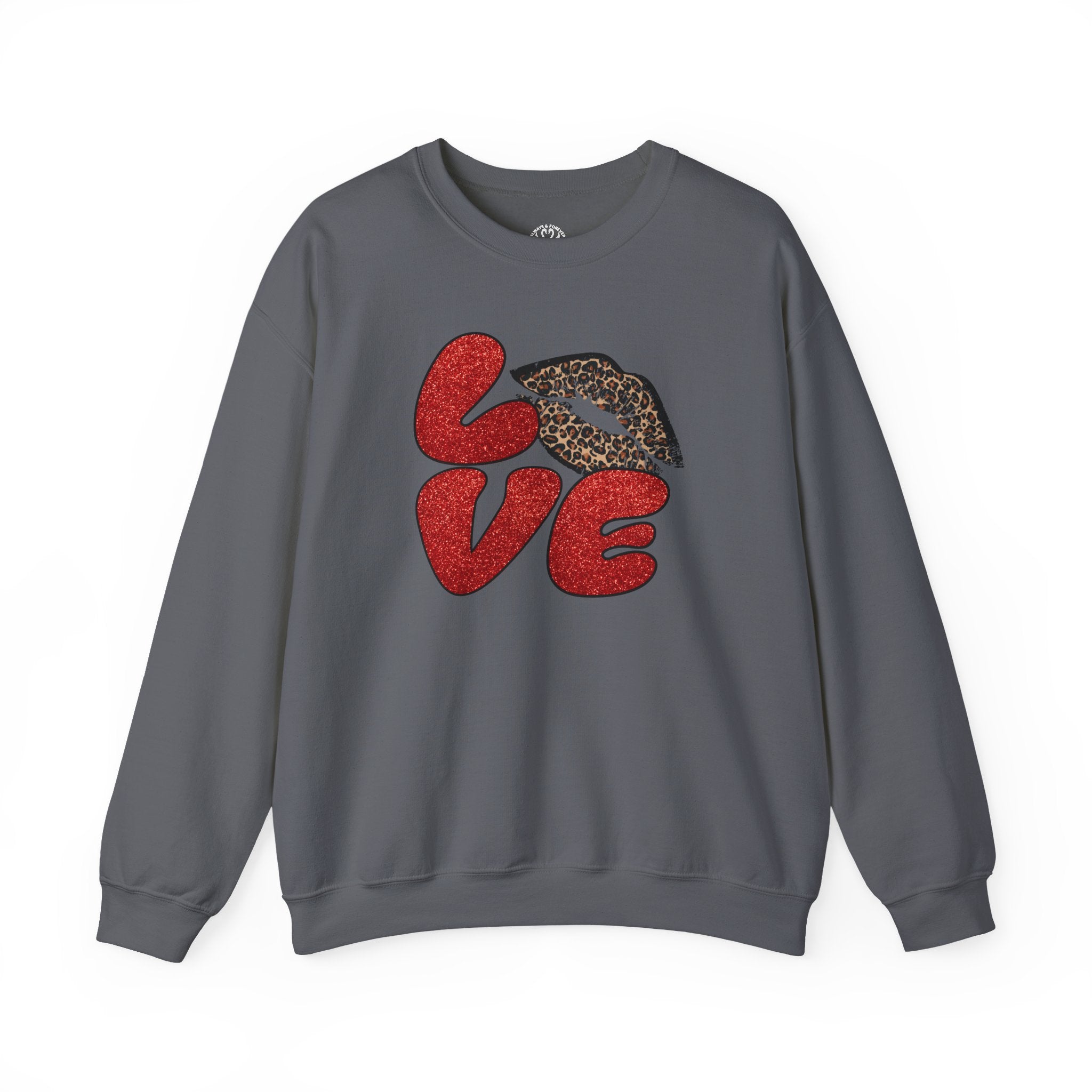Love Graphic Sweatshirt, Cozy Crewneck for Couples, Valentine's Day Gift, Trendy Casual Wear, Fashionable Lounge Top