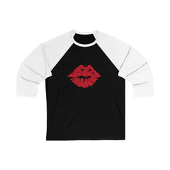 Bold Lips Unisex Baseball Tee - Perfect for Date Night, Valentine's Day, Gift for Her, Casual Wear, Fashion Statement