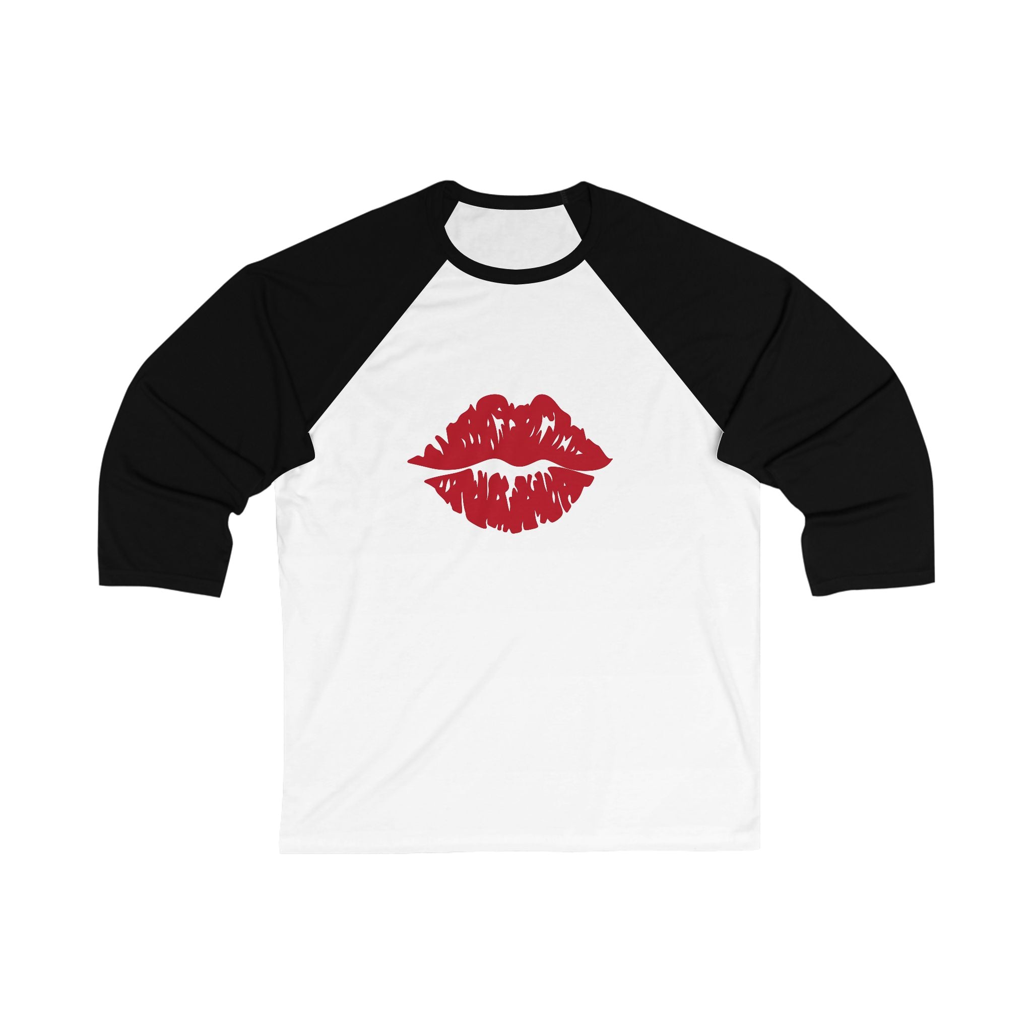 Bold Lips Unisex Baseball Tee - Perfect for Date Night, Valentine's Day, Gift for Her, Casual Wear, Fashion Statement