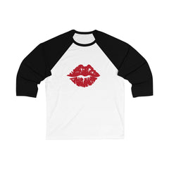 Bold Lips Unisex Baseball Tee - Perfect for Date Night, Valentine's Day, Gift for Her, Casual Wear, Fashion Statement