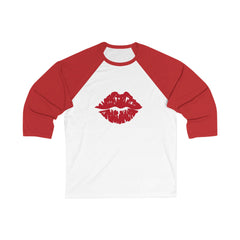 Bold Lips Unisex Baseball Tee - Perfect for Date Night, Valentine's Day, Gift for Her, Casual Wear, Fashion Statement