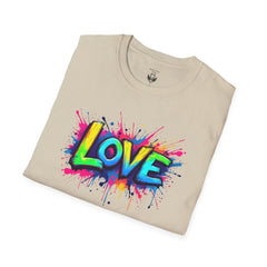 Colorful Love Unisex T-Shirt, Casual Wear, Gift for Him/Her, Valentine's Day, Family Reunion, Streetwear