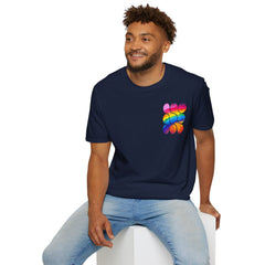 Vibrant Rainbow Softstyle T-Shirt, Unisex Pride Tee, LGBTQ+ Apparel, Colorful Casual Wear, Summer Festival Shirt