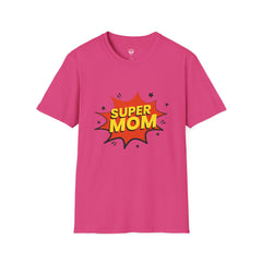 Super Mom Unisex Softstyle T-Shirt | Gift for Mother's Day, Funny Mom Tee, Birthday Present for Mom, Family Apparel, Casual Wear