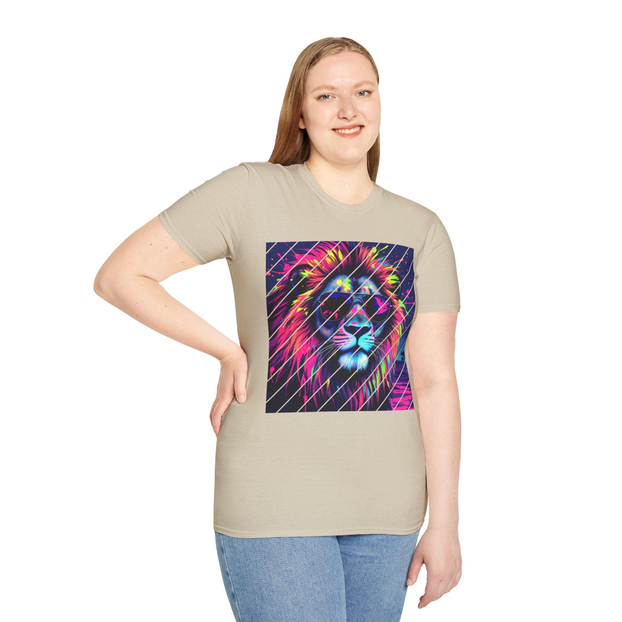 Vibrant Lion Graphic T-Shirt, Colorful Unisex Tee, Gift for Animal Lovers, Trendy Casual Wear, Perfect for Birthdays and Celebrations