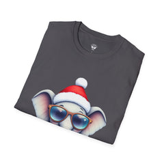 Cute Christmas Elephant T-Shirt, Unisex Holiday Tee, Fun Santa Shirt, Gift for Animal Lovers, Festive Apparel