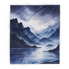 Serene Arctic Fleece Blanket, Cozy Throw, Mountainscape Decor, Hiking Gift, Winter Home Accent, Adventure Blanket, Gift for Outdoorsy