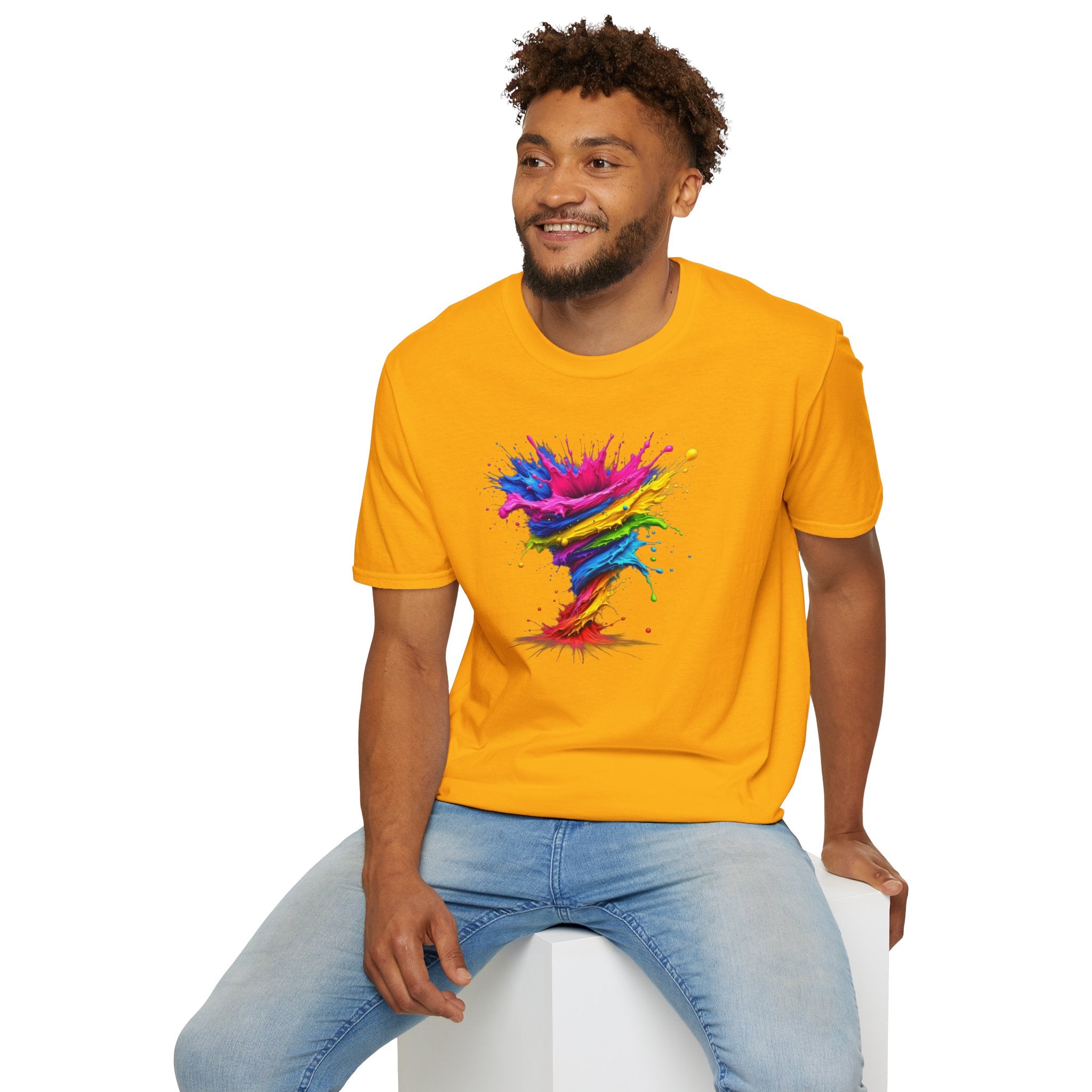 Vibrant Splash Art Tee, Colorful Unisex T-Shirt, Fun Graphic Tee, Summer Festival Top, Gift for Art Lovers, Casual Everyday Wear