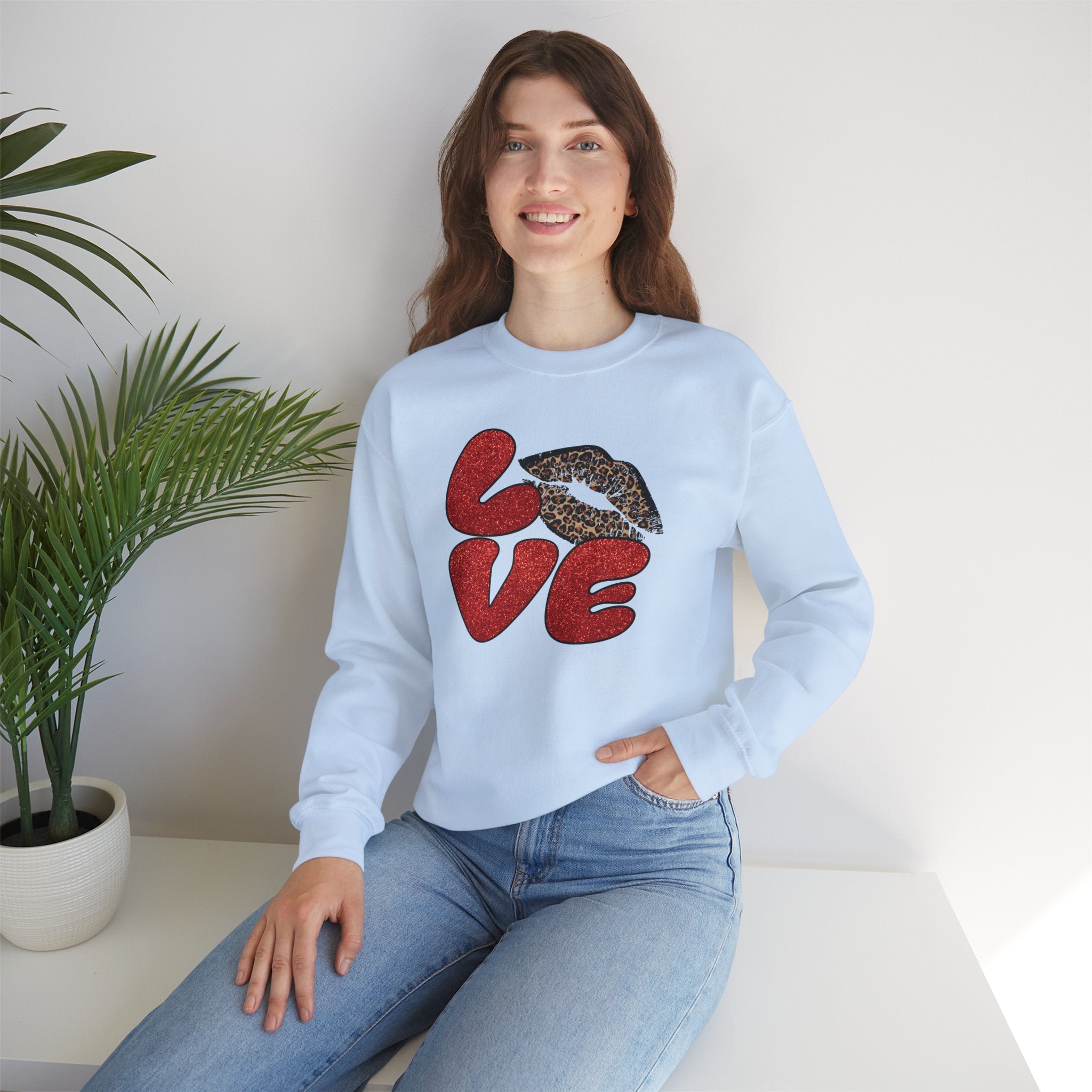 Love Graphic Sweatshirt, Cozy Crewneck for Couples, Valentine's Day Gift, Trendy Casual Wear, Fashionable Lounge Top