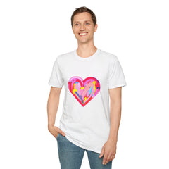 Heart Beat Unisex T-Shirt, Colorful Love Tee, Casual Graphic Tee, Gift for Friends, Valentine's Day Shirt