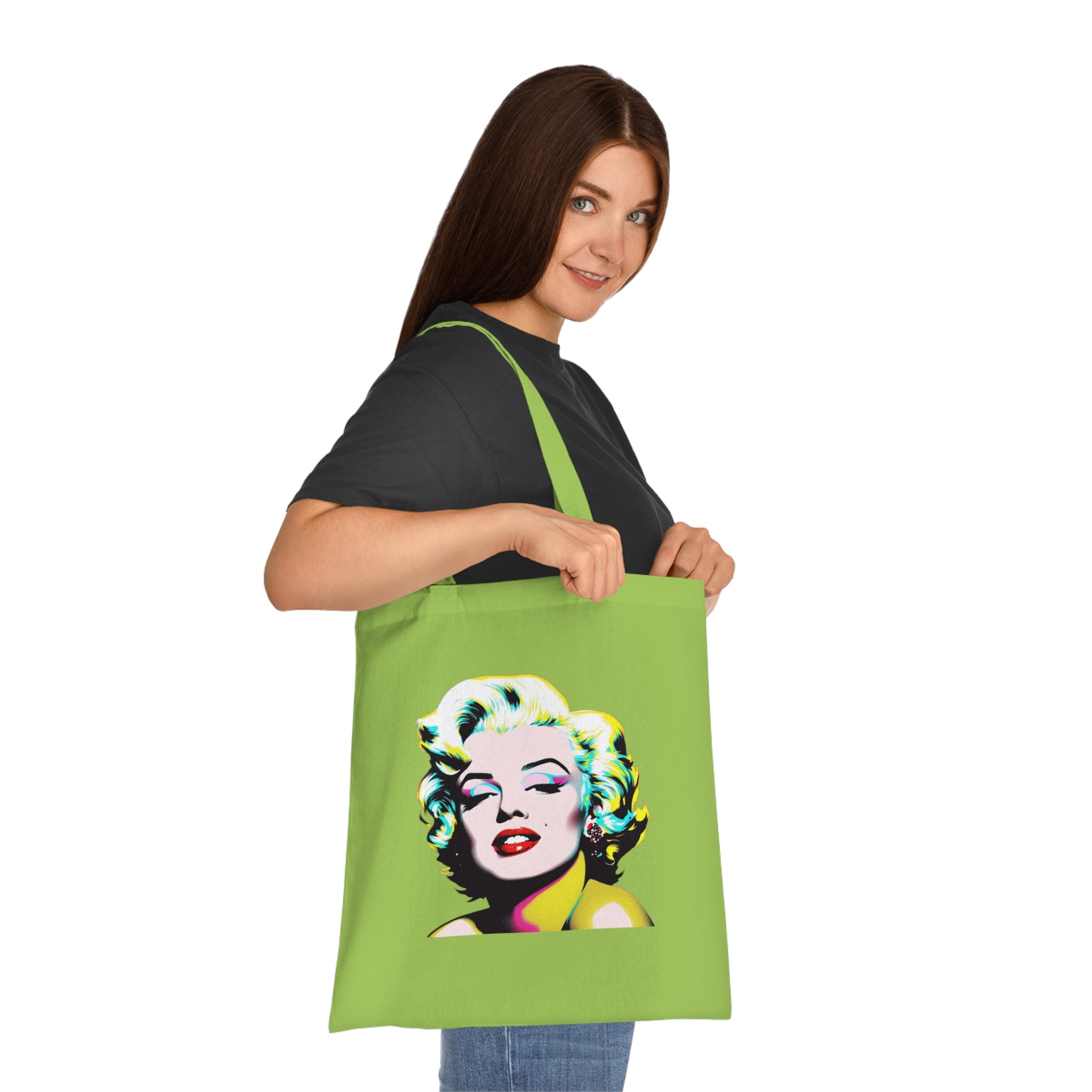 Marilyn Pop Art Cotton Tote Bag, Eco-Friendly Shopping Bag, Fun Beach Tote, Vintage Style Handbag, Gift for Art Lovers