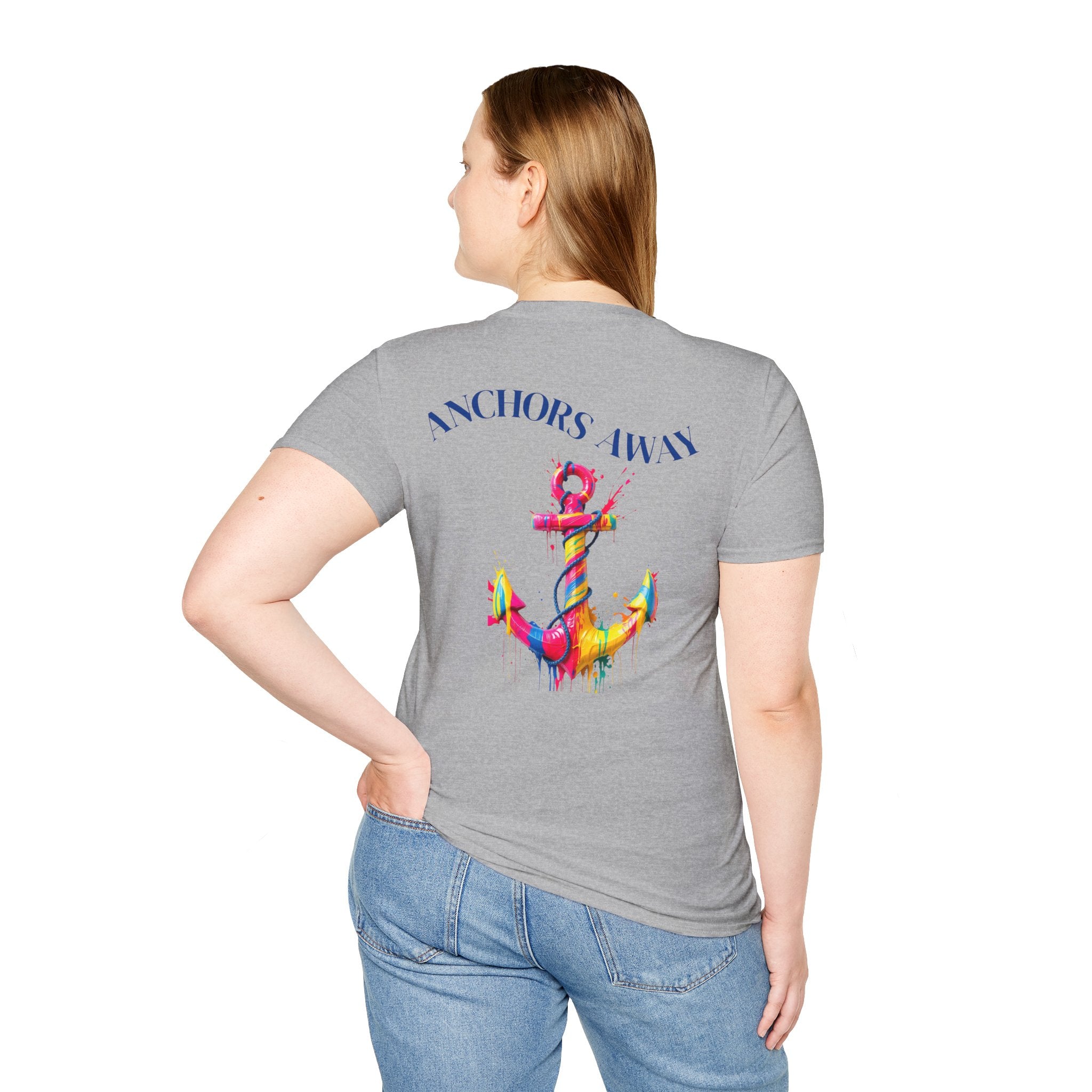 Colorful Anchor Design Unisex T-Shirt, Casual Tee, Nautical Gift, Beachwear, Summer Fashion, Gift for Sailors