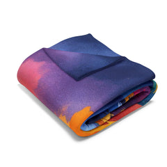 Vibrant Mountain Scenery Fleece Blanket | Cozy Decor for Home, Gift for Nature Lovers, Outdoor Adventure, Warmth Essential