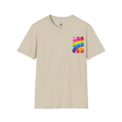 Vibrant Rainbow Softstyle T-Shirt, Unisex Pride Tee, LGBTQ+ Apparel, Colorful Casual Wear, Summer Festival Shirt