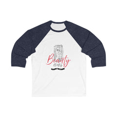 Beauty is Inner Strength Baseball Tee, Unisex 3/4 Sleeve Shirt, Motivational Tee, Gift for Her, Casual Wear, Inspirational Apparel