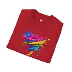 Vibrant Splash Art Tee, Colorful Unisex T-Shirt, Fun Graphic Tee, Summer Festival Top, Gift for Art Lovers, Casual Everyday Wear