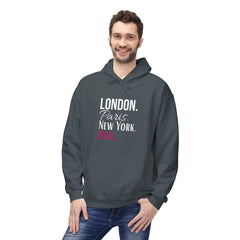 Travel-Inspired Unisex Hoodie - London Paris New York Deal, Urban Fashion, Cozy Sweatshirt, Gift for Travelers, Everyday Wear